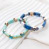 New Fashion Deil Eye Enamel Bangle for Women Colorful Beaded Boho Rectangle Shape Hand Accessory