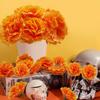 Artificial Marigold Flowers Halloween Decoration Orange Marigold Head Silk Fake Paper Flowers Decor for Day of The Dead Diwali