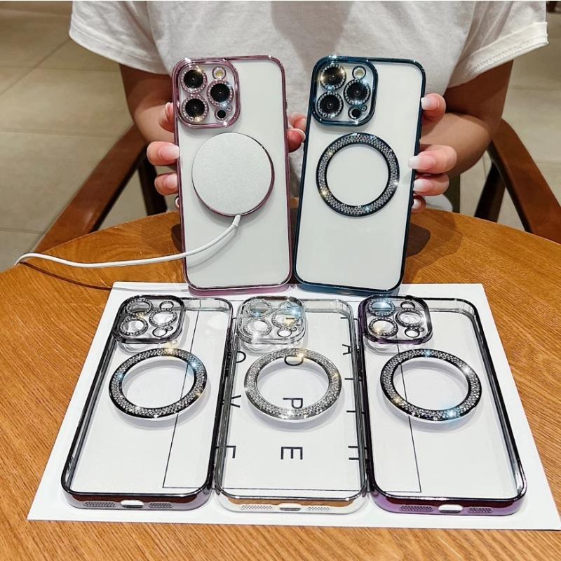 Applicable To Apple 16proMax Diamond Inlaid Magnetic Phone Case Goddess IPhone 15 Full Pack Lens Film 14 Protection Case