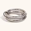 Multi Layer Middle with Drill  Ladies Open Stainless Steel  Rings  and Accessories Jewelry Gifts