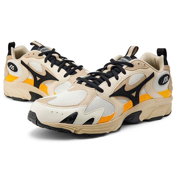 Mizuno Unisex Beige Black Orange Retro Running Shoes D1GH212901