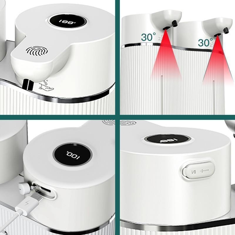 Doppelkopf Berührungsloser Schaum-/Gel-Infrarot-Induktions-Elektrischer Automatischer Sensor-Seifenspender Wandmontierte Handwasch-Pumpenmaschine