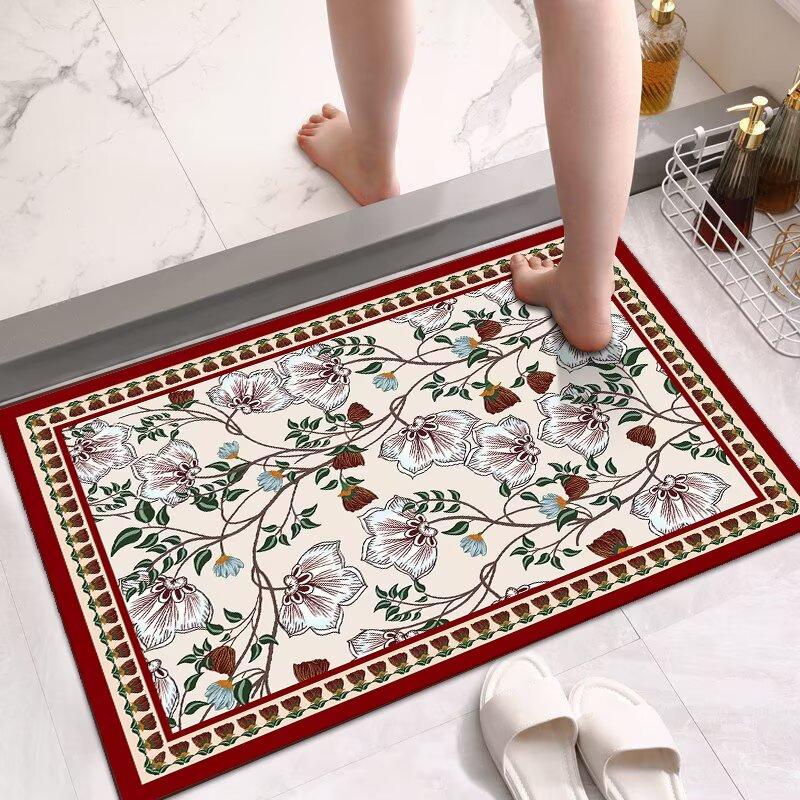 Toilet Floor Mat, Diatom Mud Absorbent Mat, Special Non-slip Foot Mat for Bathroom Door, Household Toilet, Bathroom Carpet
