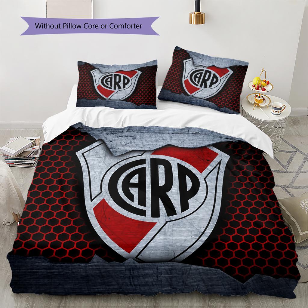 Biancheria da letto con motivo squadra River Plate Decorazione per la casa Regalo di compleanno (1 * copripiumino + 2 * federa, senza nucleo)