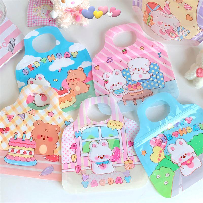 Pungă de depozitare pentru bijuterii și gustări cu desene animate de Crăciun - Drăguță, moale, auto-sigilantă