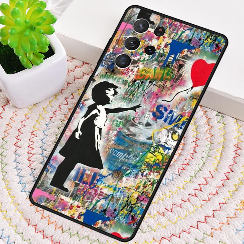Banksy Graffiti Art Phone Case for Samsung Galaxy note 10 pro S26 Ultra S23 S24 FE S25 S21 S22 PLUS shockproof Cove