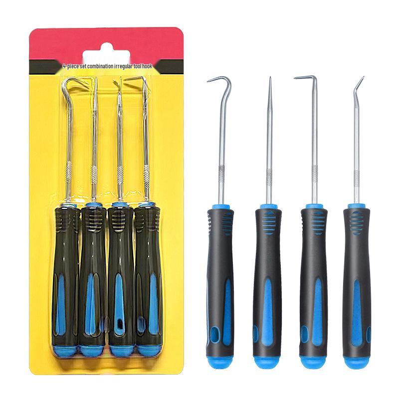 4-Piece Oil Seal & Tire Repair Tool Set - Includes Screwdriver Pullers and Hook Removers
