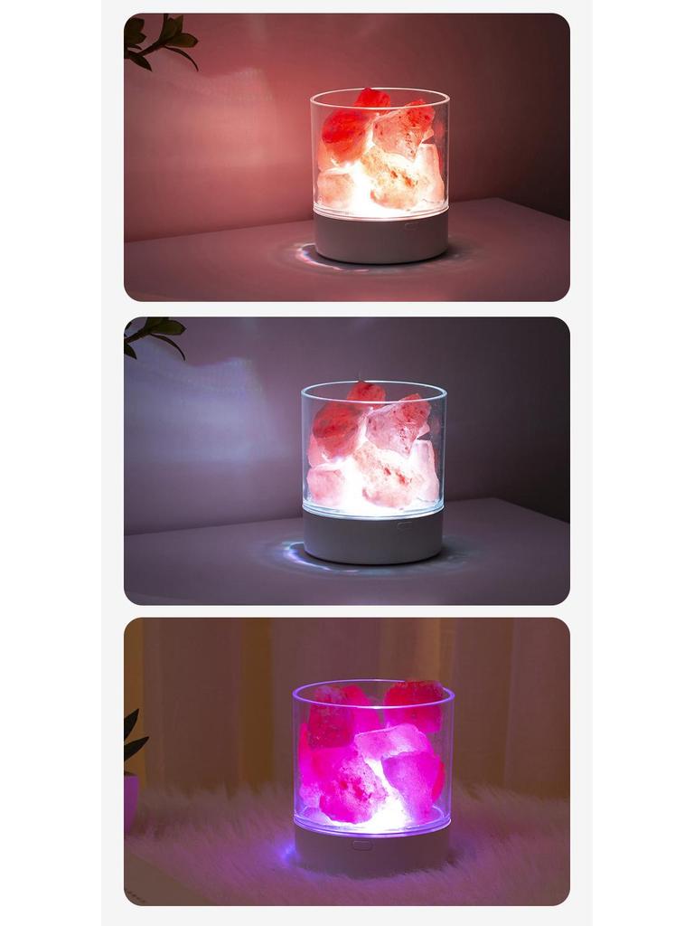 Nordic Himalayan Salt Lamp: USB-Powered Warm Bedside Night Light and Romantic Gift