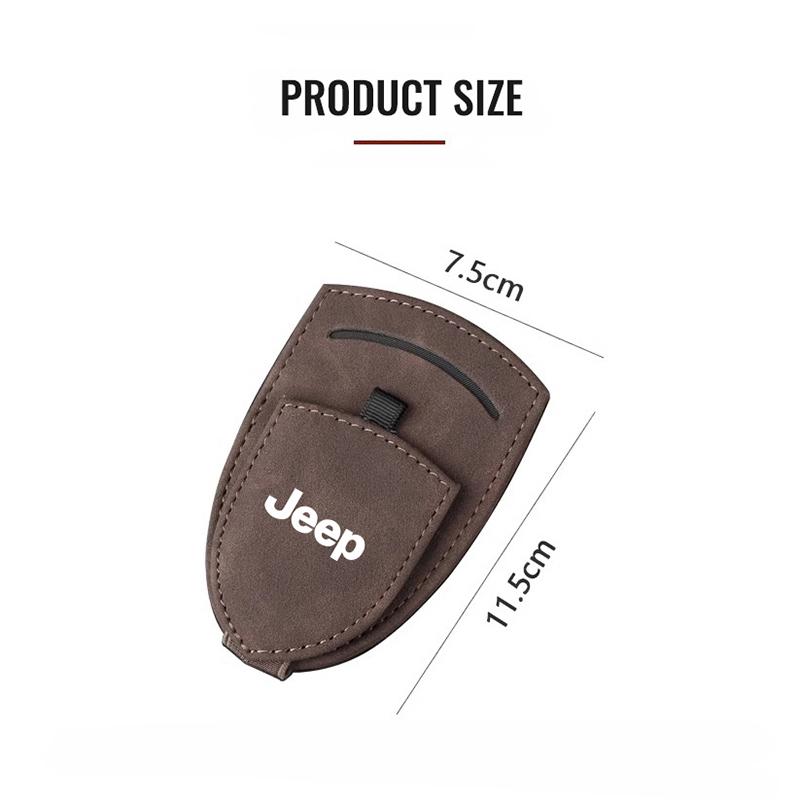 Car Sun Visor Glasses Box Sunglasses Clip Card Ticket Holder For Jeep Grand Cherokee Wrangler JK Gladiator Compass Renegade Patr AJR1