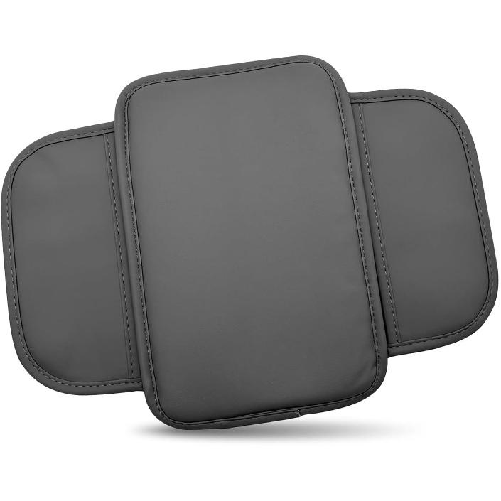 Car Center Console Cover, Leather Armrest Cover Cushion With 2 Storage Bags, Soft Centre Console Protector Covers, Universal Car Interior