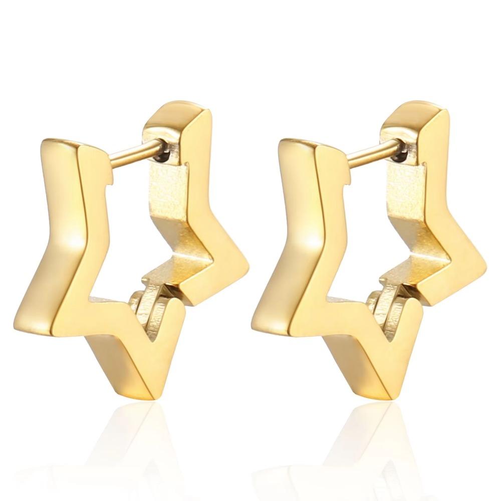 2 STÜCKE Neue Goldfarbe Quadrat Creolen Frauen Männer Edelstahl Huggie Minimalistischen Punk Unisex Rock Ohrringe Piercing Schmuck