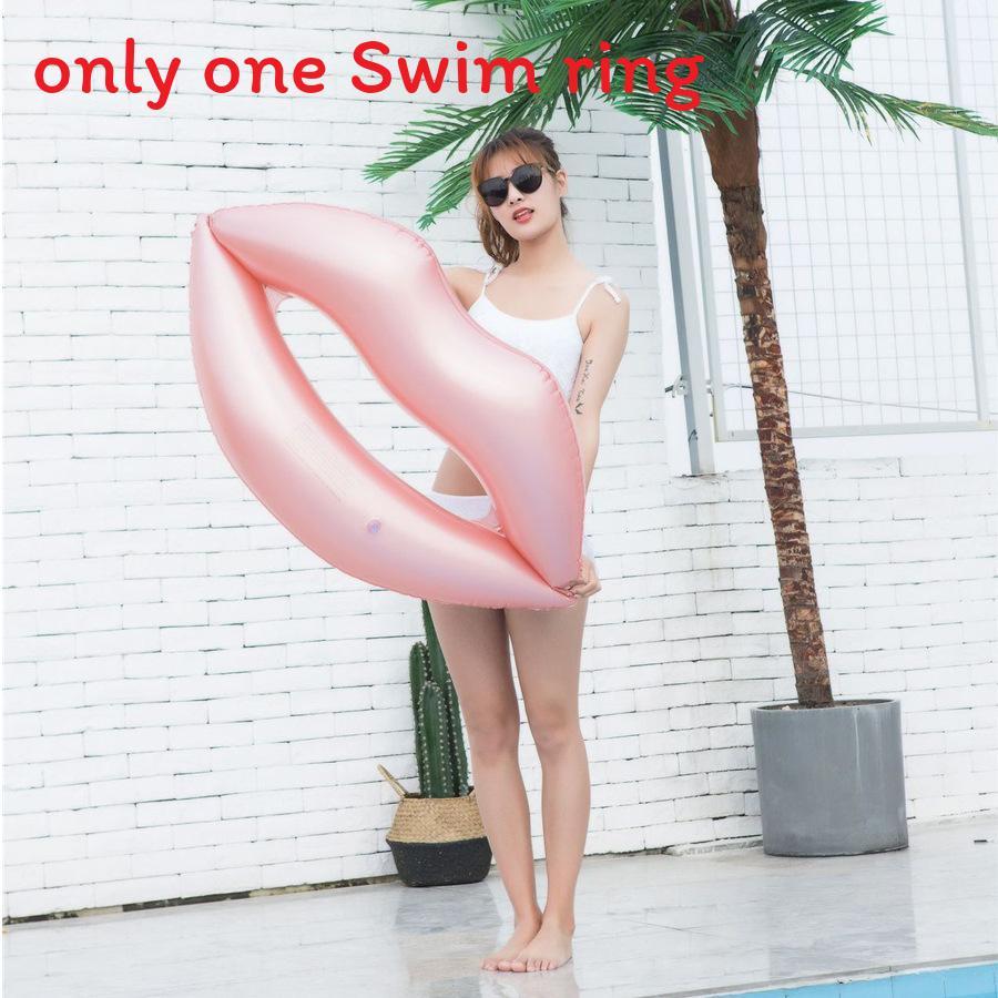 Aufblasbarer Lippenring für Schwimmbäder mit Glitzer, Pink und Rot, für Erwachsene, Wassersport Pink