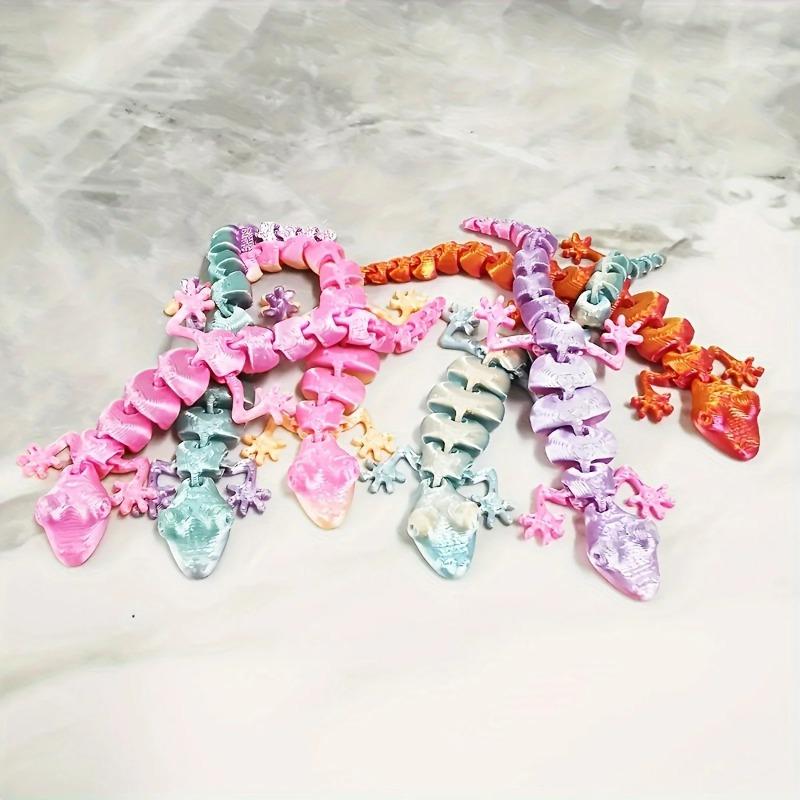 30 Pc 3d Printed Movable Joint Lizards, Colorful and Realistic Reptile Decorations, Durable Plastic Desktop Ornaments Ons