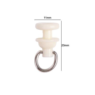 20pcs/pack White Curtain Track Pulley Plastic Silent Curtain Hook Roller Slide Smoothly Curtain Track Glider