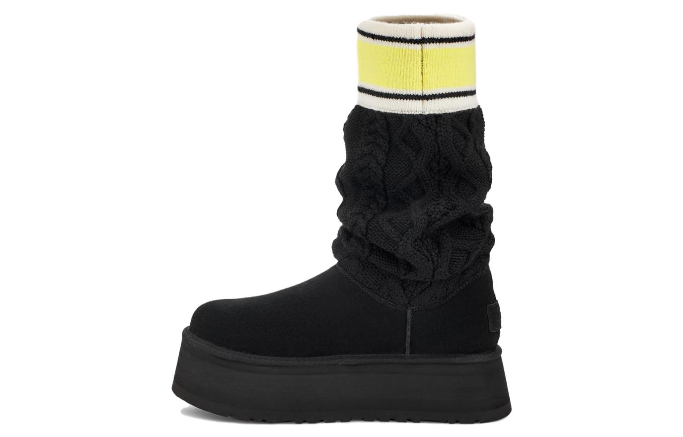 UGG Classic Sweater Letter Boot Black Women s 1144045-BLK 39