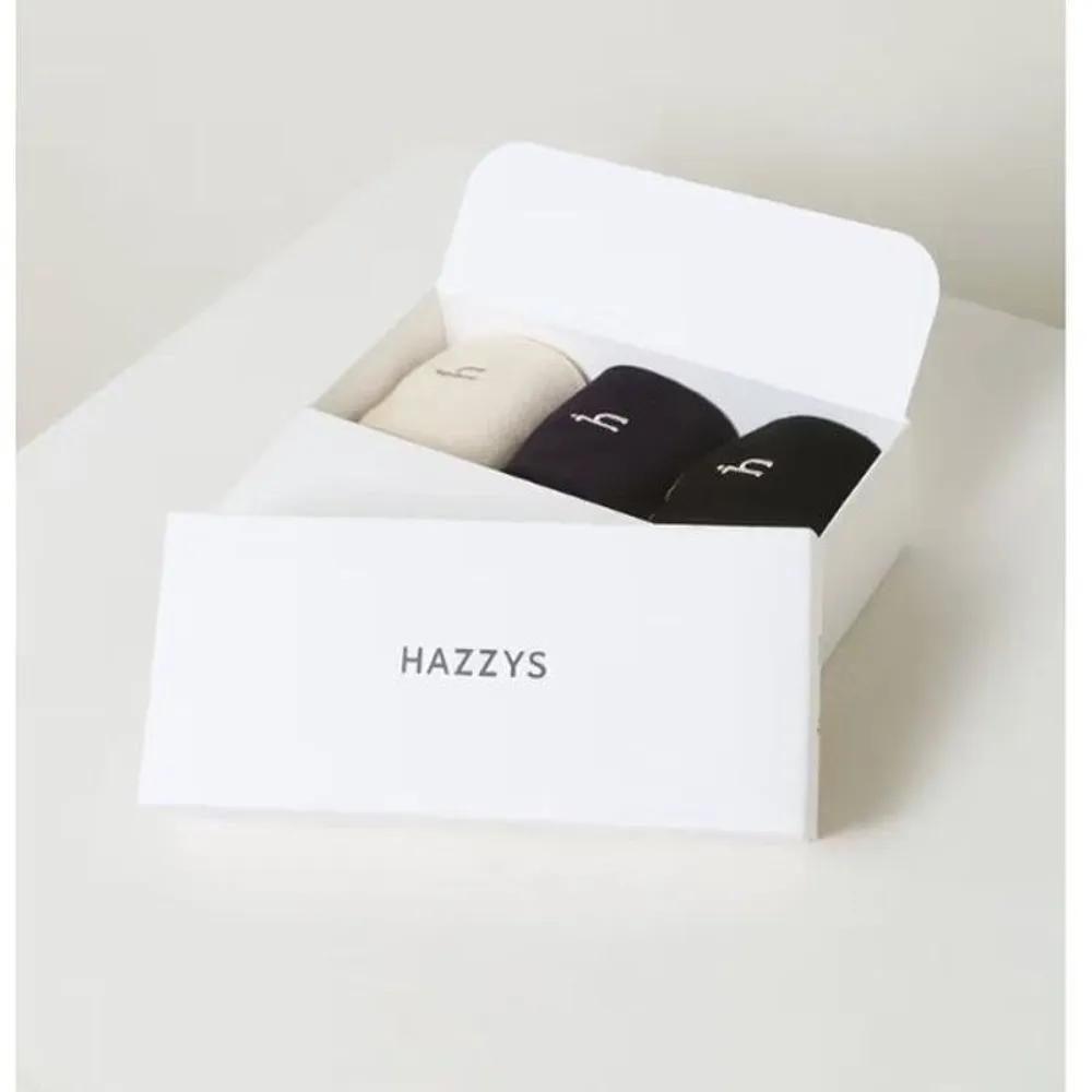 Hazzys Handbag HISS6E229IV [Anti-slip] Ivory Line Color Block Cotton Blend Mid-calf Socks 3-Piece Set