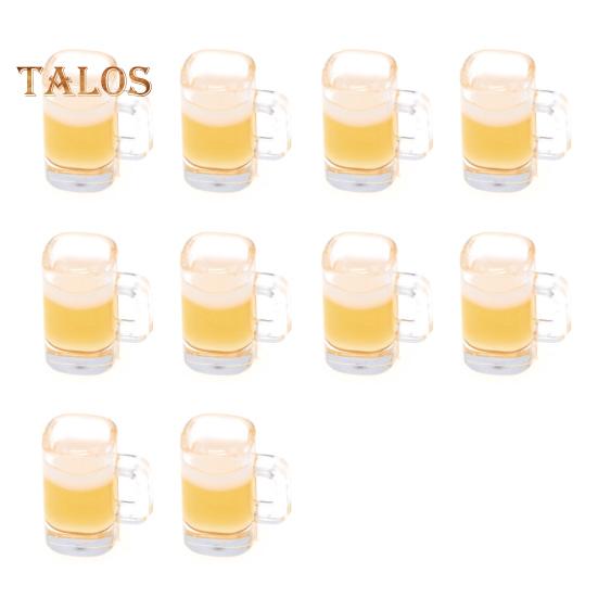 

10 шт. Мини-пивная кружка для кукольного домика, акриловая кружка с имитацией пива, миниатюрная модель пивного бокала для кукольного домика, декор для микроландшафта жёлтый