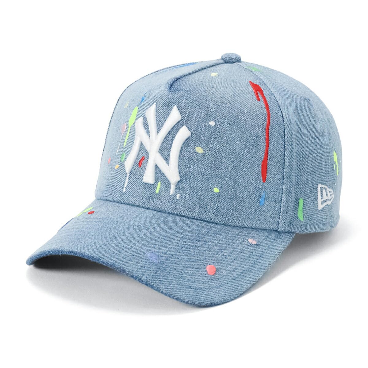 

New Era 9FORTY Cap MLB New York Yankees NY Washed Denim Blue Splash Embroidery ONSPOTZ Exclusive and Snapback Summer Sun UV Cool Various Styles