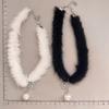 Elegant Mink Hair Plush Choker for Women Fashion Christmas Snowflake Pearl Pendant Necklace Wedding Party Jewelry Gift