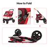Outing Shopping Four-wheel Pet Cart Storing Foldable Portable Cat and Dog Outdoor Cart Wheelchair Pet Outdoor Cart Large Space