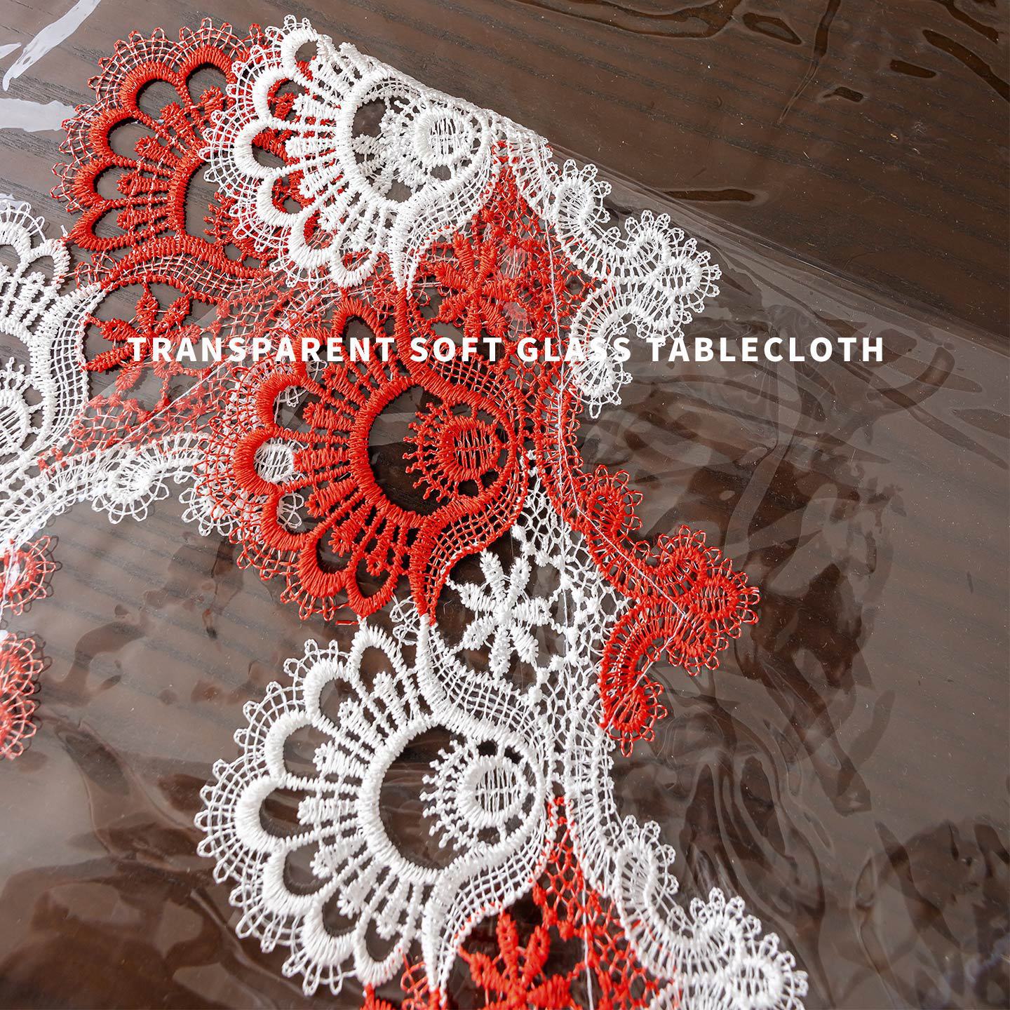 

Прозрачная мягкая стеклянная скатерть для обеденного стола, вышитое кружево, скатерть для журнального столика, квадратная, водонепроницаемая, маслостойкая, термостойкая подставка для стола 80cm round