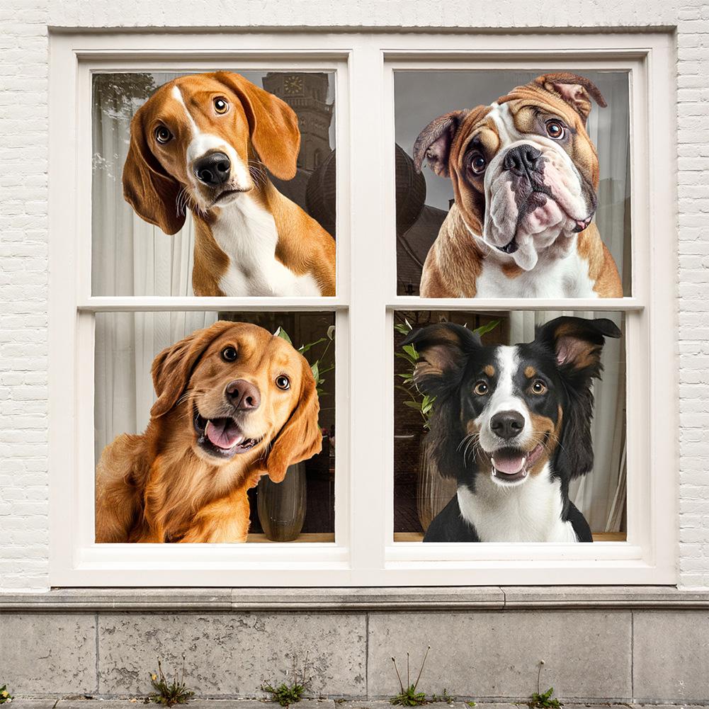 Dog Window Decals Lifelike Stickers Charming Window Decals
