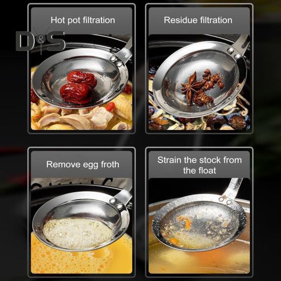 1/2 szt. Stal nierdzewna Drobnooczkowy durszlak Łyżka Cedzak Filtr do oleju Cedzak do żywności z uchwytem Bardzo drobny cedzak Gadżet kuchenny do zup i