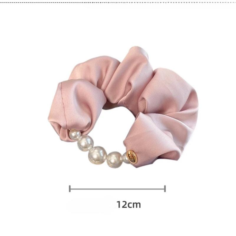 Elegant Pearl Large Intestine Scrunchies Stain Hairband Women Girl Sweet Hair Ornament Ponytail Holder Hair Tie Hair Accessories