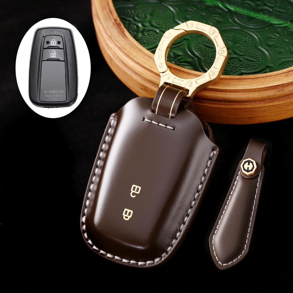 2024 Genuine Leather Key Cover for Toyota Highlander & Asia Dragon with Premium Gift Box