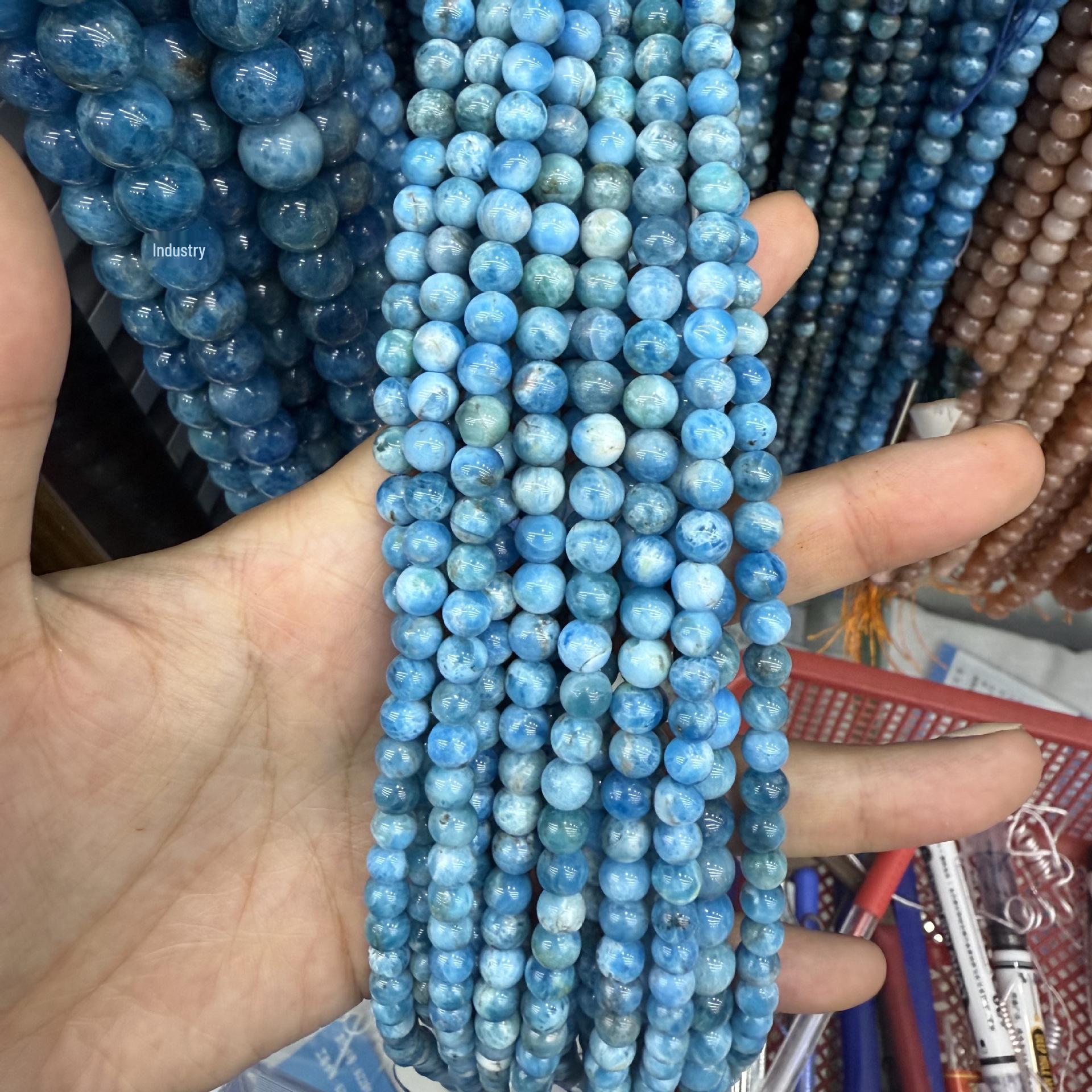 

7A Blue Apatite Round Loose Beads for DIY Jewelry & Bracelet Making 4mm/approx. 90 beads