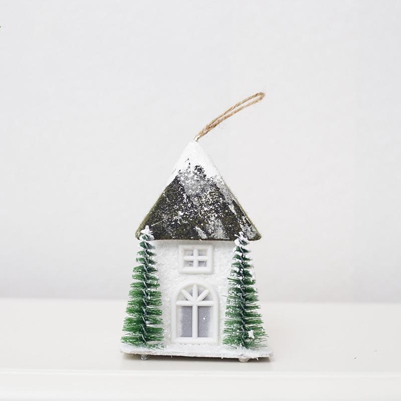 Pandantiv Casă de Zăpadă de Crăciun Căsuță din Lemn de Crăciun Plastic Creativ cu Lumini Ornament Hotel Nuntă Lumină de Noapte Decor