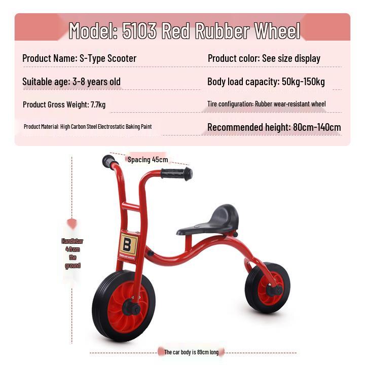 Kindergarten-Dreirad für Kinder 2-8 Jahre - Outdoor-Pedal-Fahrrad für Kleinkinder mit Eltern-Kind-Funktion