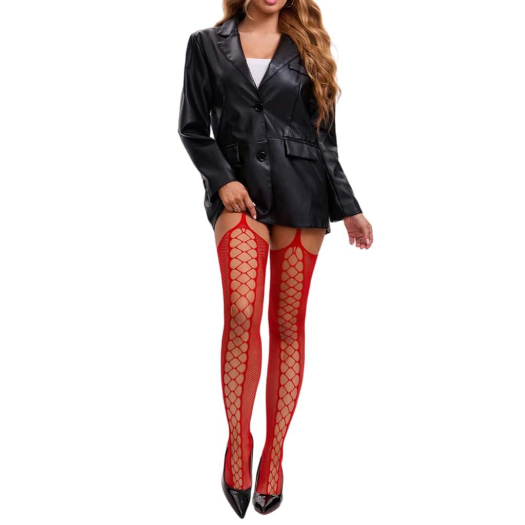 NEUE Große Netz-Strumpfhose mit Strumpfhaltern Strumpfhalter Strumpfhalter Strümpfe für Weihnachten Gothic Lolita Mädchen Cosplay Oberschenkelhoch Sexy Strumpfhose für Damen 3XL 4XL 5XL