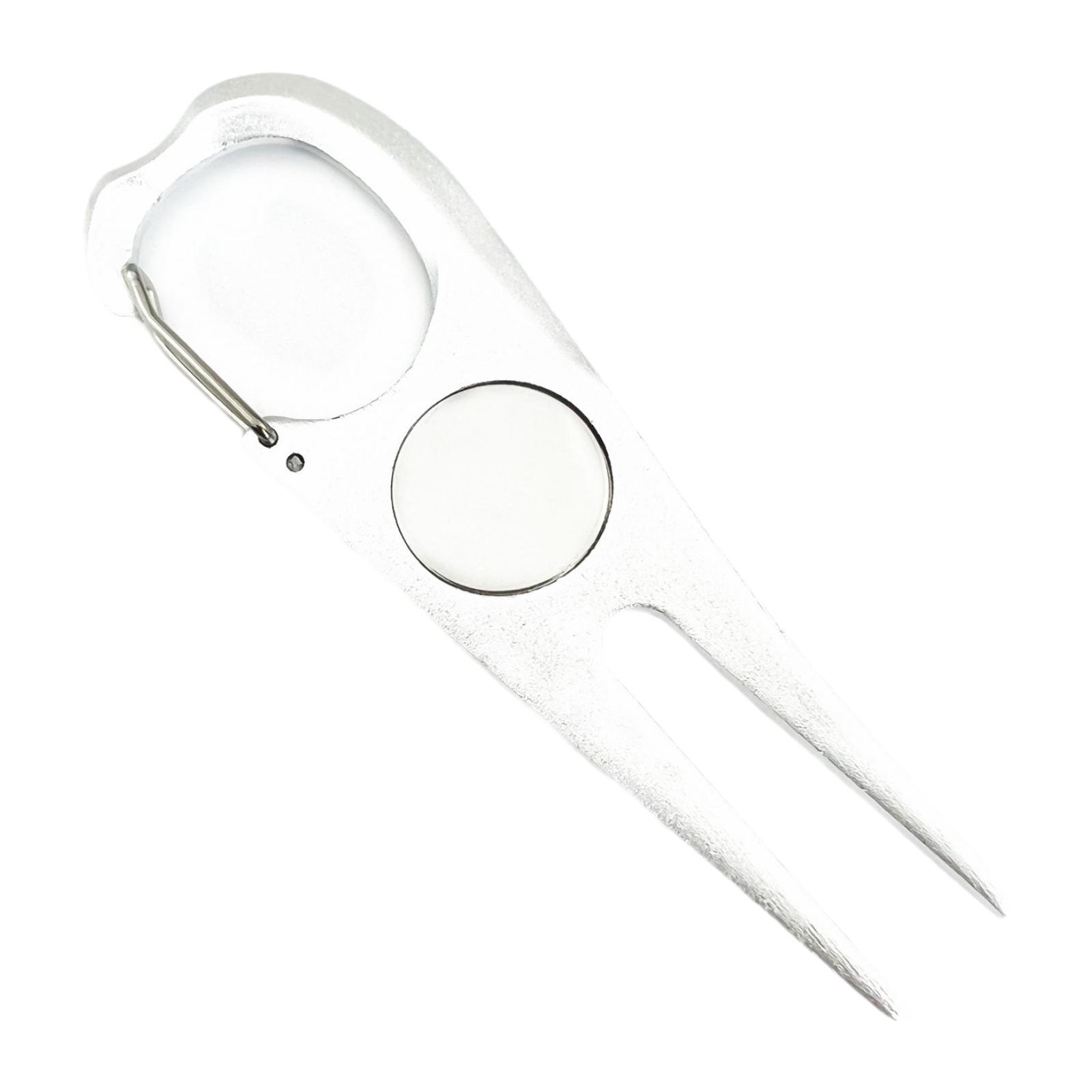 

Golf Divot Tool Sturdy Stainless Steel Premium Putting Alignment Stadium Supplies Groove Cleaner Portable Pitch Mark Repair Fork серебряный