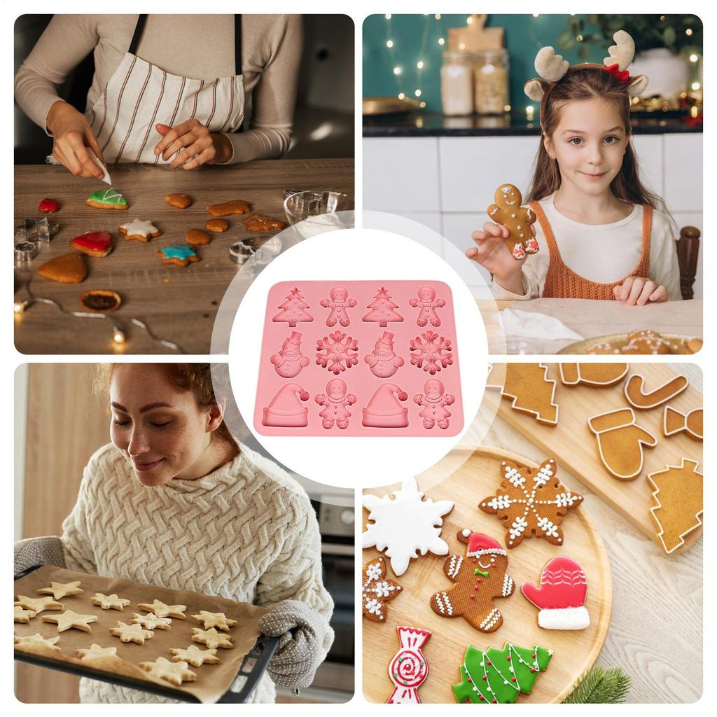 Christmas Silicone Molds Christmas Decor Flexible Silicone Easy Release Candy Molds For Girls Beginner Handicraft Lovers Candy