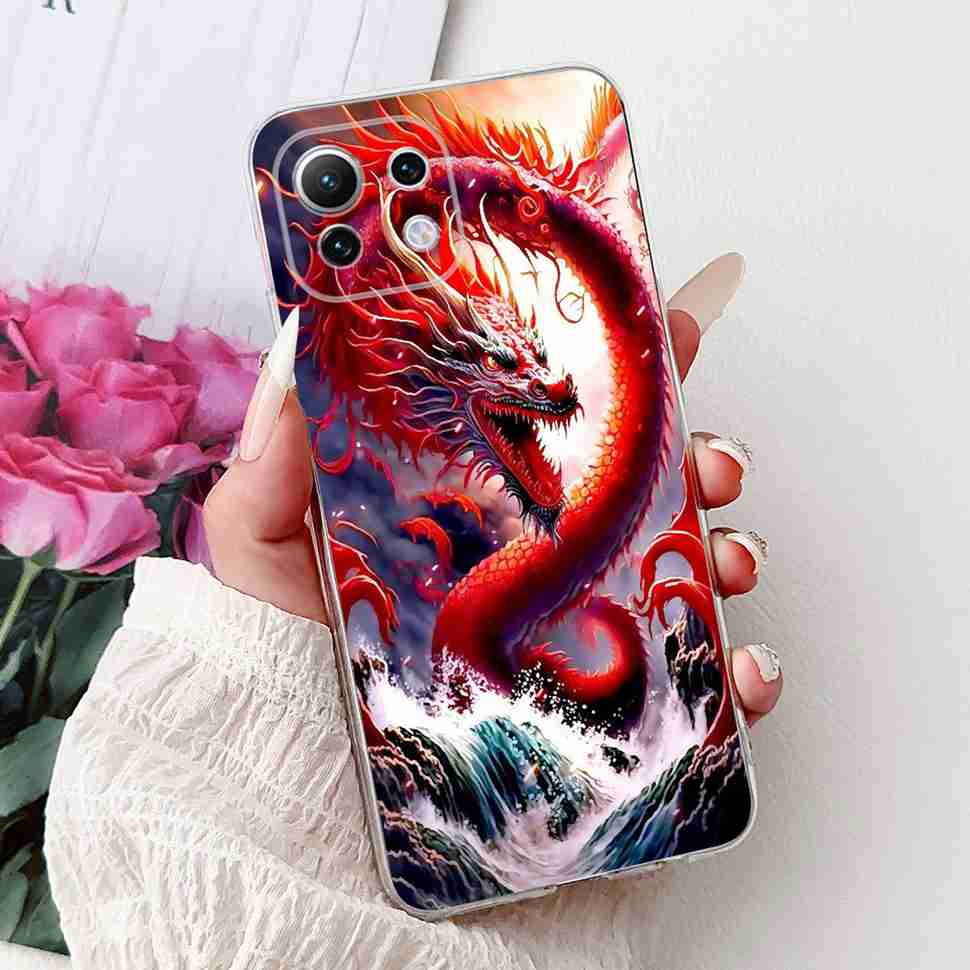 For Xiaomi Mi 11 Lite 4G Case M2101K9AG Colorful Flower Butterfly Soft Silicone TPU Cover For Xiaomi Mi 11Lite 5G 6.55" Bumper