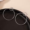 Korean Geometric Circle Earrings - Women's Trendy Minimalist Style, Versatile Round Studs