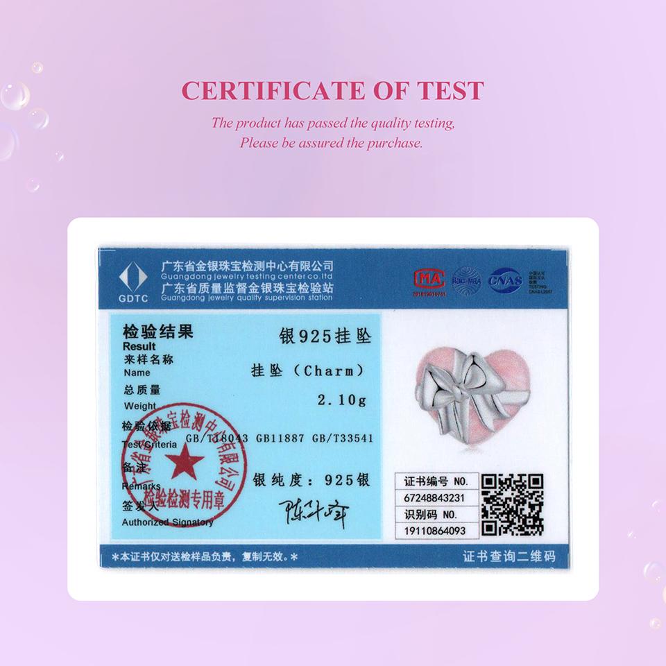 BAMOER Solid 925 Silver Heart Gift Box Charm Bead fit Original Bracelet & Necklace Jewelry DIY bamoer Charm