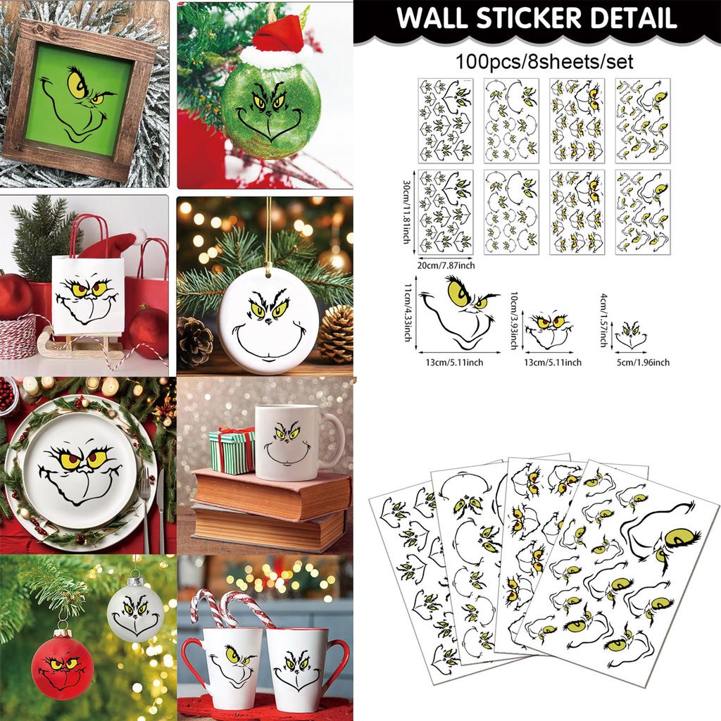 Christmas Decorations Holiday Party Decoration Window Stickers Pvc Static Stickers Window Decorations