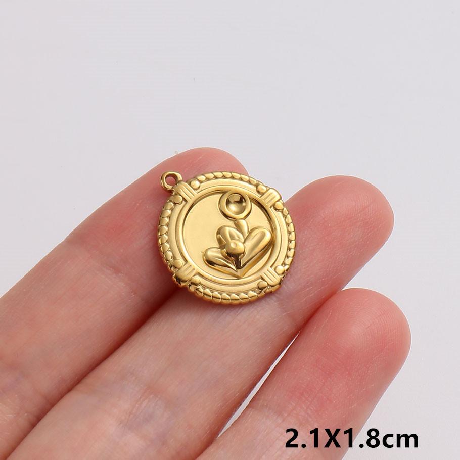 6 Stück Antike Relief Rose Tulpe Sonnenblume Edelstahl Anhänger Für Schmuckherstellung Großhandel Königlicher Hofstil Oval Handgefertigter Anhänger