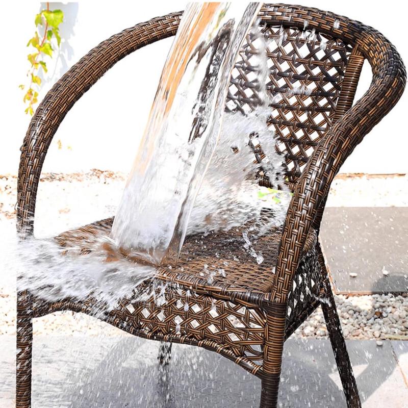 UOSU Outdoor Rattan Dining Set with 90cm Round Table