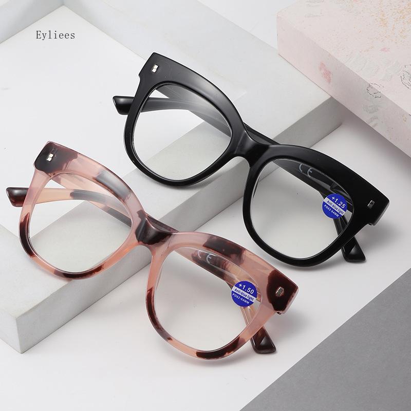 Modische quadratische Vollrand-Lesebrille für Damen, täglicher Pendler, Lesebrille für Weitsichtige, schützt die Augen, Anti-Blaulicht, Herrenbrillen