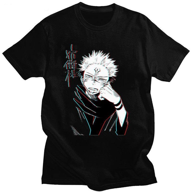 

Summer Animethemed Spellcasting Battle Costume Twosided Shoukai Pure Cotton Shortsleeved Unisexs Printed Tshirt S