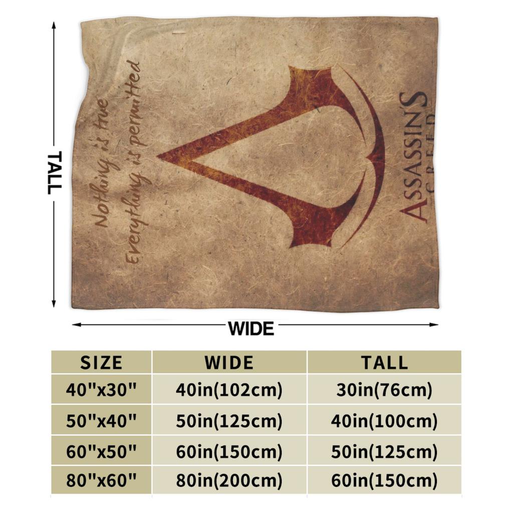 Assassins Creed Shadows Soft Warm Blanket Kids Plush Throw Blanket Pattern Home Decor Flannel Bedspread Sofa Bed Cover