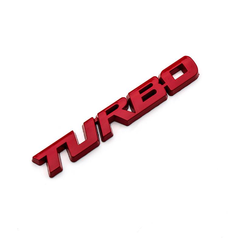 

3D наклейка для стайлінгу автомобіля Металева емблема TURBO Кузов Задня двері багажника Емблема Двері багажника червоний