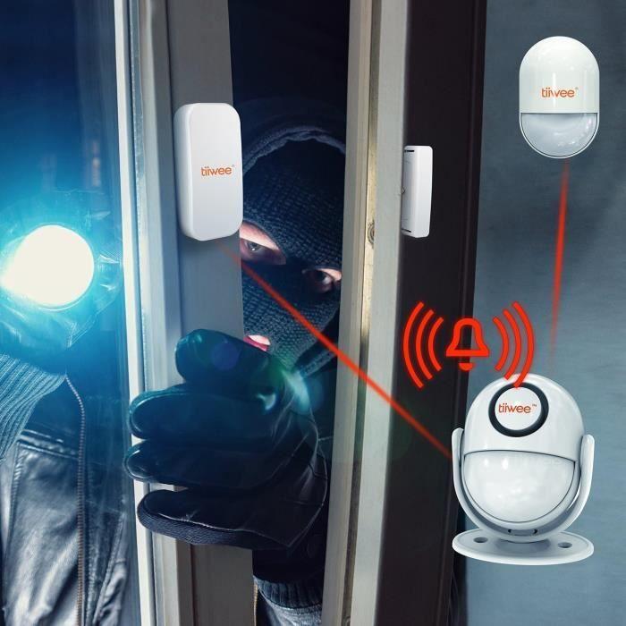Alarme - tiiwee - a2 - détecteur de mouvement - 120 db - sans fil - extensible