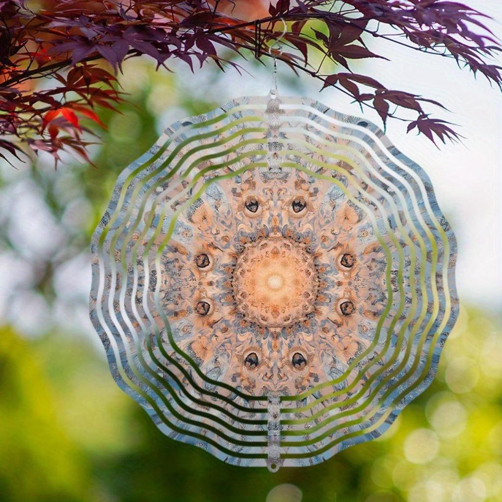 Bohemian Wind Spinner 10 Inch Metal Hanging Decor for Garden Balcony Outdoor 360 Degree Swivel Hook All Season Gift Idea