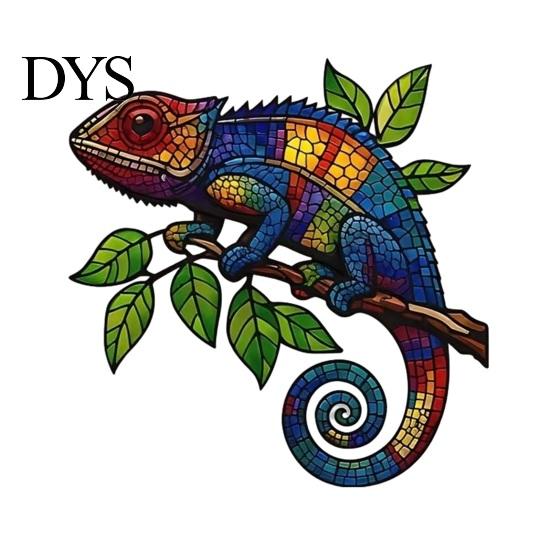 Exotischer Garten Geschenk Metall Eidechse Wanddekoration, Eisen Chamäleon Kunst Hängende Skulptur, Mehrfarbiges Mosaik Terrassen Anhänger Bemaltes Tier Ornament