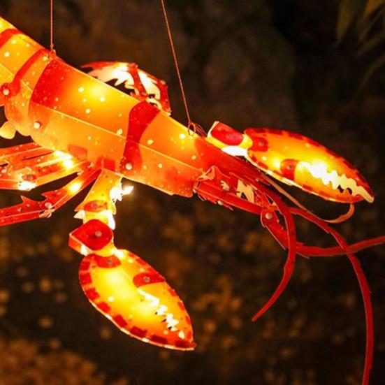 3D Hummer DIY Håndholdt Lanterne Håndlaget Kinesisk Tradisjonell Papirlanterne for Midt-Høstfestivalen Kinesisk Nyttår Dekorasjon