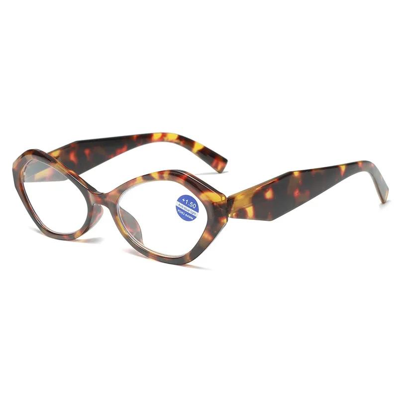 

New Elegant Polygon Reading Eyeglasses Blocking Blue Light Farsight Presbyopia Goggles Presbyopic Eyesglasses +1.0 to +4.0 1.5